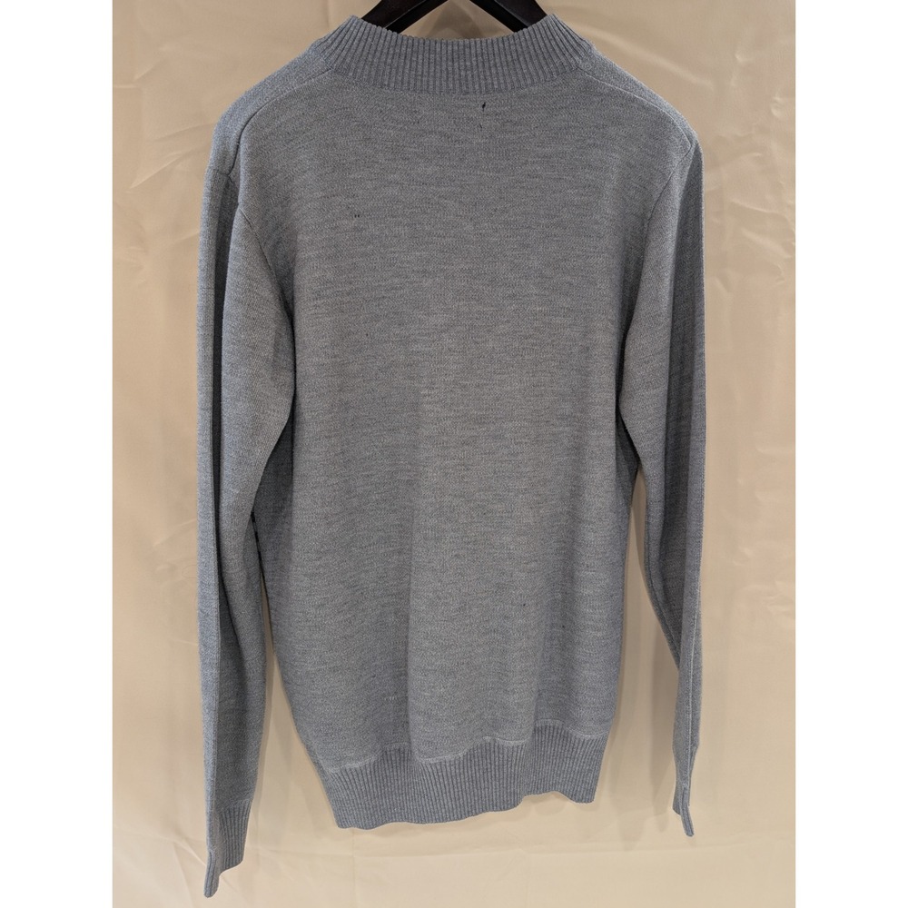 Men's Marx & Dutch Collection Striped 1/4‎ Zip Pullover Sweater Gray Medium - Picture 3 of 6